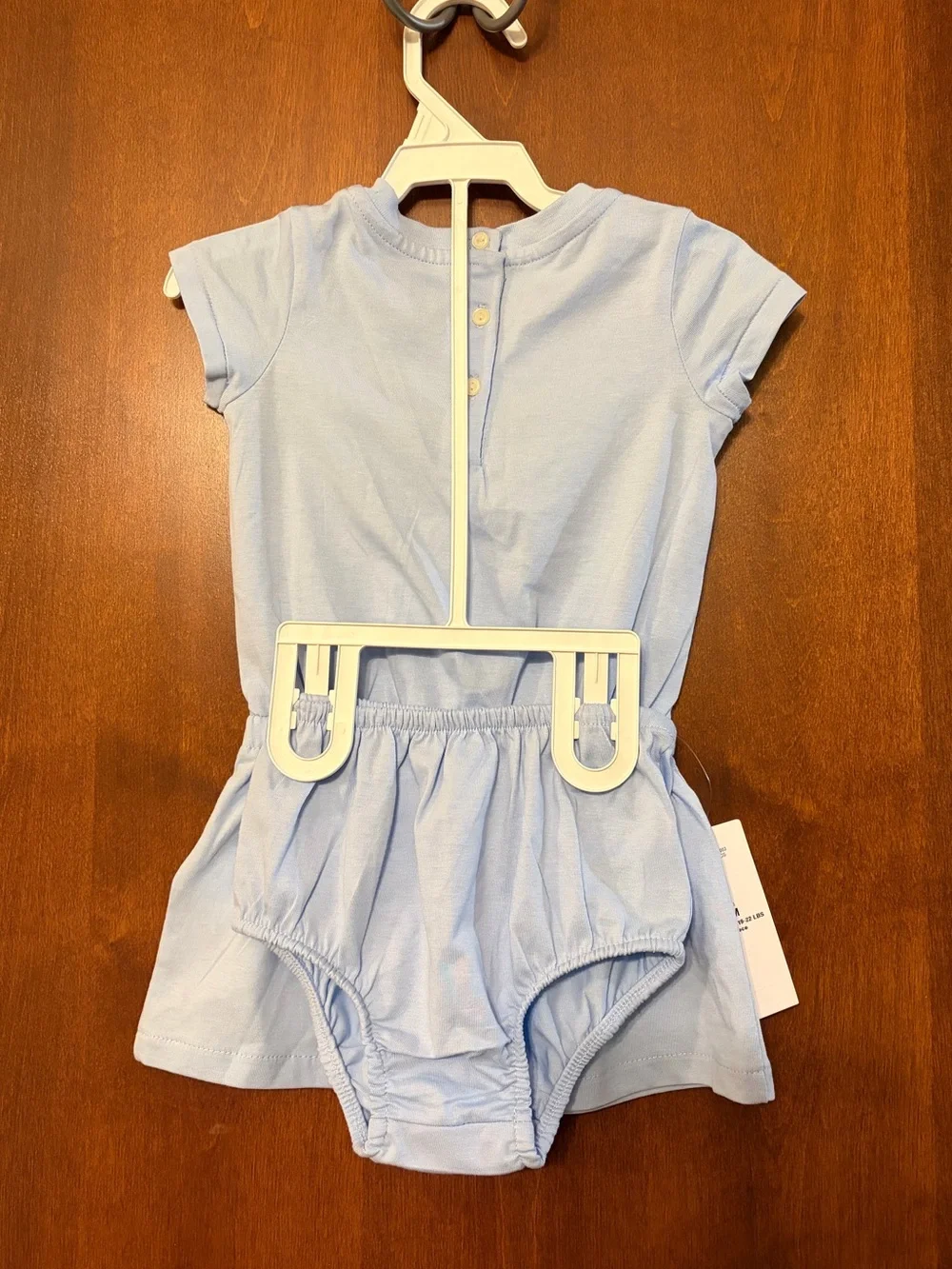New Ralph Lauren Light Blue Baby 9 months Short Sleeve Knit Dress